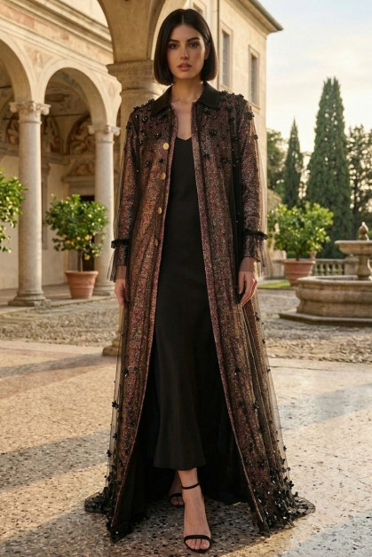 عباية جاكار فاخر مع تل أسود 010145