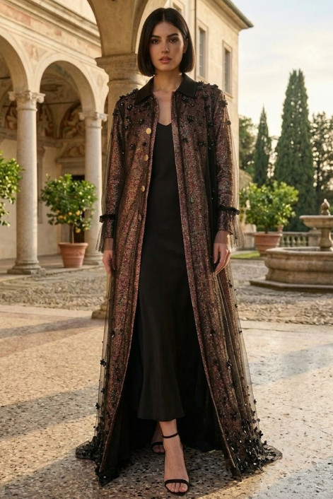 عباية جاكار فاخر مع تل أسود 010145