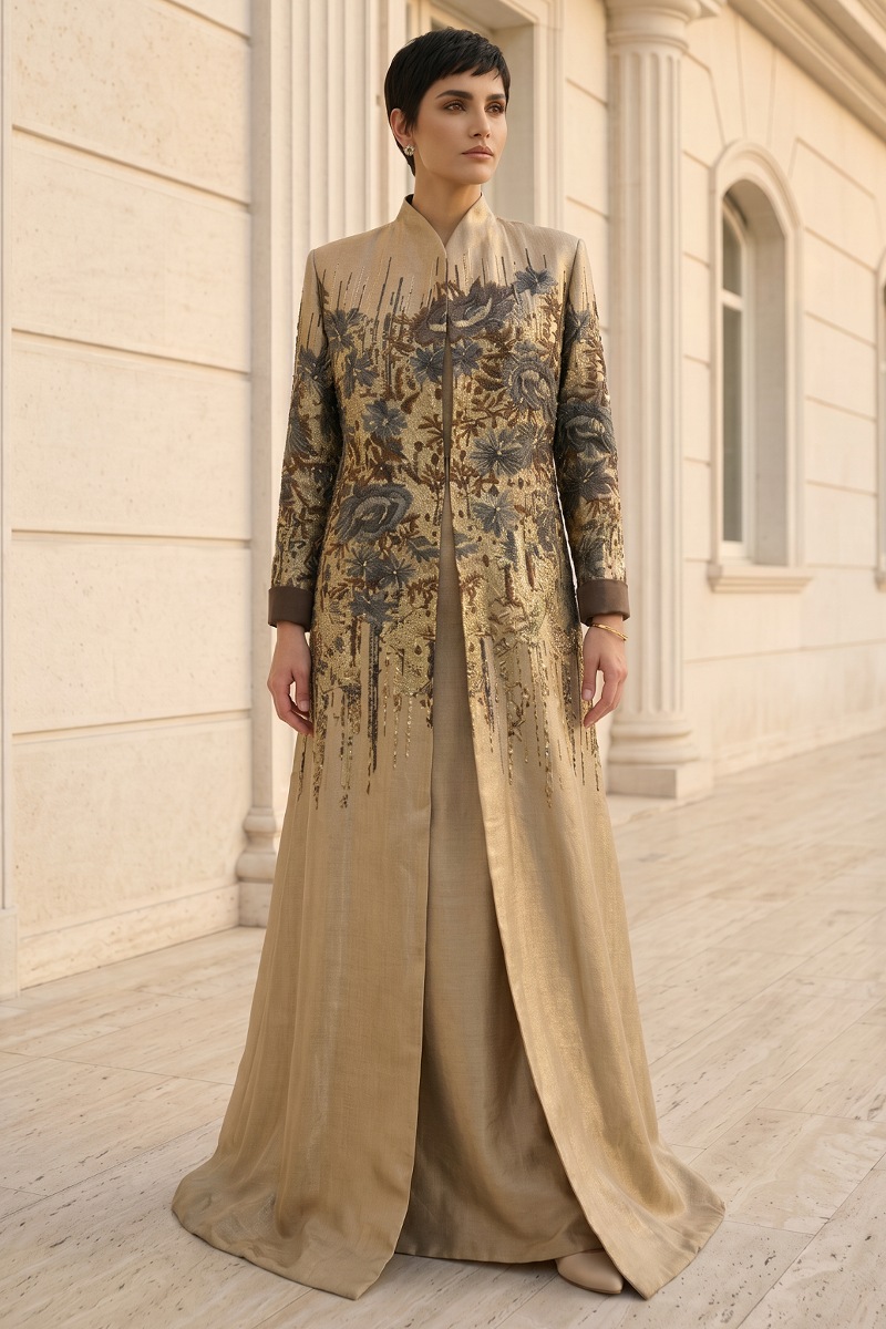 عباية جاكار فاخر منقوشة 010144