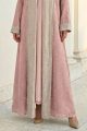 Abaya reversible pink silk jaquard 01041