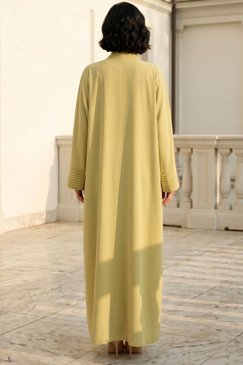 Abaya crepe lemon cream color 01068