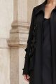 عباية من الكتان الأسود الفاخر مع تطريز 010149 عباية من الكتان الأسود الفاخر مع تطريز 010149