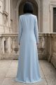 Abaya crepe sky blue color 01085