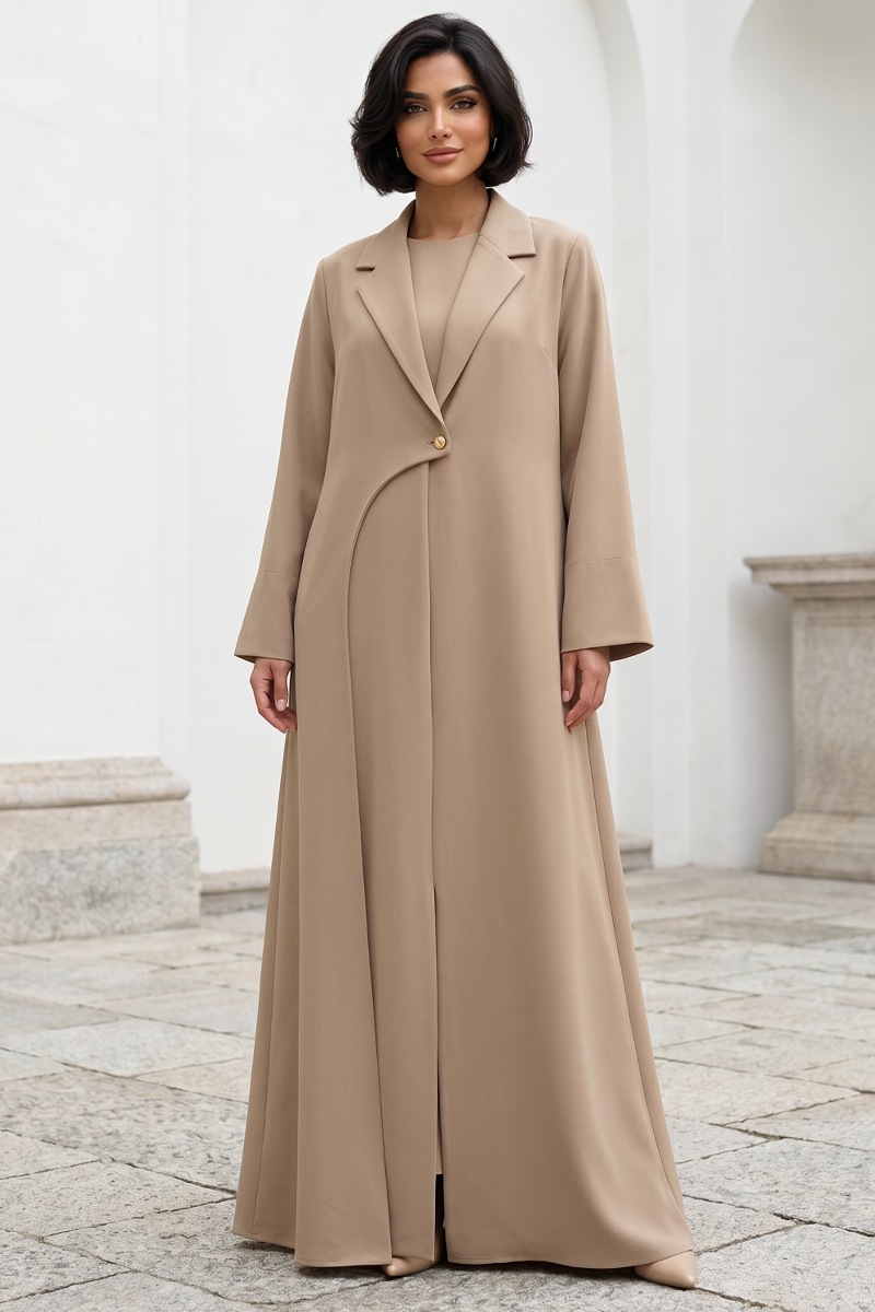Abaya luxury crepe latte color 01070