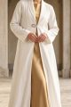 Off-white linen Abaya 079