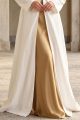 Off-white linen Abaya 079