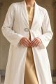 Off-white linen Abaya 079