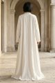 Off-white linen Abaya 079
