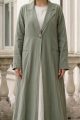 Linen Abaya green khaki color 053