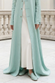 Abaya linen light grass green color 01078
