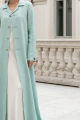 Abaya linen light grass green color 01078