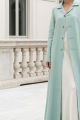 Abaya linen light grass green color 01078