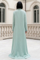 Abaya linen light grass green color 01078