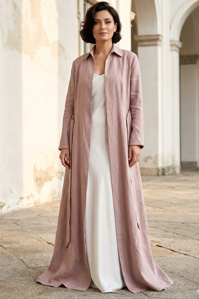 Abaya linen light violet color 01072