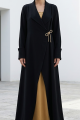 عباية كريب فاخر أسود فحمي ناعم 062