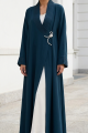 Soft luxury crepe Abaya deep dark green 064