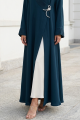 Soft luxury crepe Abaya deep dark green 064