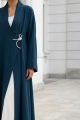 Soft luxury crepe Abaya deep dark green 064