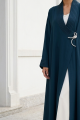 Soft luxury crepe Abaya deep dark green 064