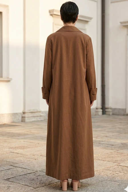 عباية لينين لون بني هادئ 088