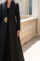 عباية من قماش التافتا الناعم الفاخر بلون أسود 010161 عباية من قماش التافتا الناعم الفاخر بلون أسود 010161