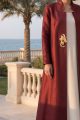 عباية من قماش التافتا الناعم بلون عنابي غني 010159 عباية من قماش التافتا الناعم بلون عنابي غني 010159