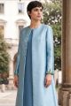 Abaya luxury taffeta metallic blue color 010164
