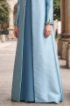 Abaya luxury taffeta metallic blue color 010164