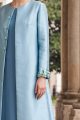 Abaya luxury taffeta metallic blue color 010164