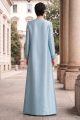 Abaya luxury taffeta metallic blue color 010164