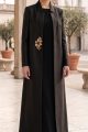 Abaya luxury taffeta black color 010161