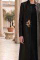 Abaya luxury taffeta black color 010161