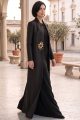 Abaya luxury taffeta black color 010161