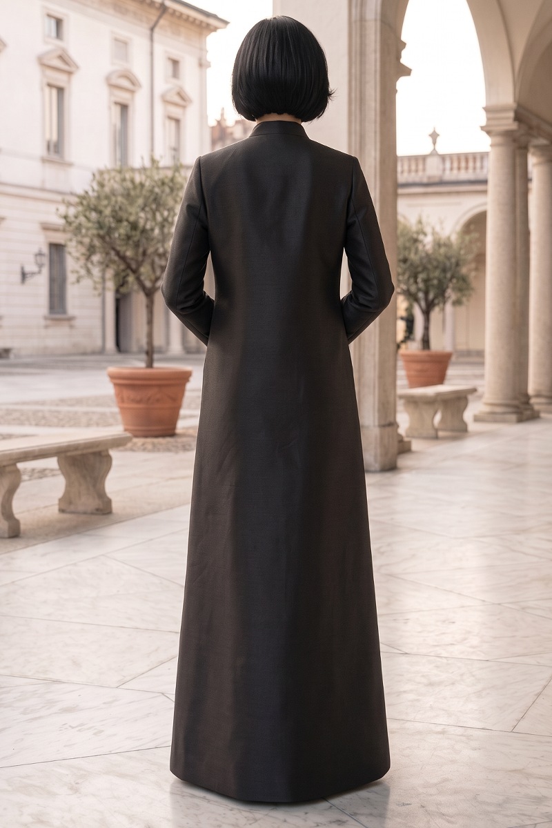 Abaya luxury taffeta black color 010161