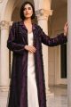 Abaya taffeta marron color with black mesh 010154