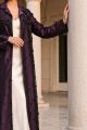Abaya taffeta marron color with black mesh 010154