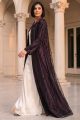 Abaya taffeta marron color with black mesh 010154