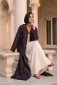 Abaya taffeta marron color with black mesh 010154