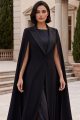 Abaya Luxury premium black crepe 034