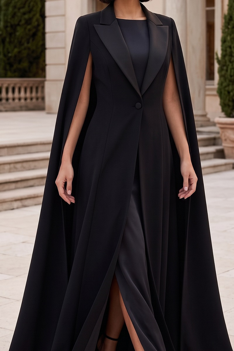Abaya Luxury premium black crepe 034