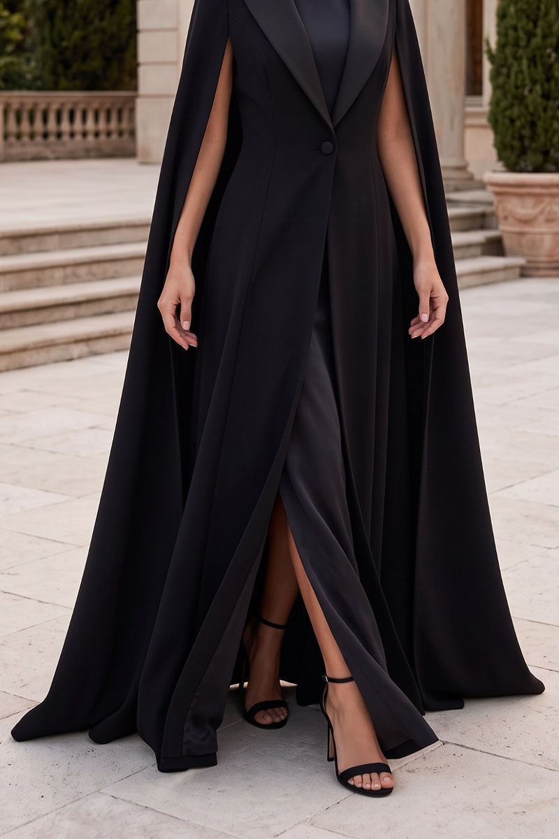 Abaya Luxury premium black crepe 034