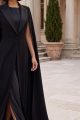 Abaya Luxury premium black crepe 034