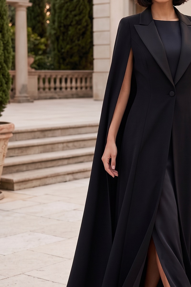 Abaya Luxury premium black crepe 034