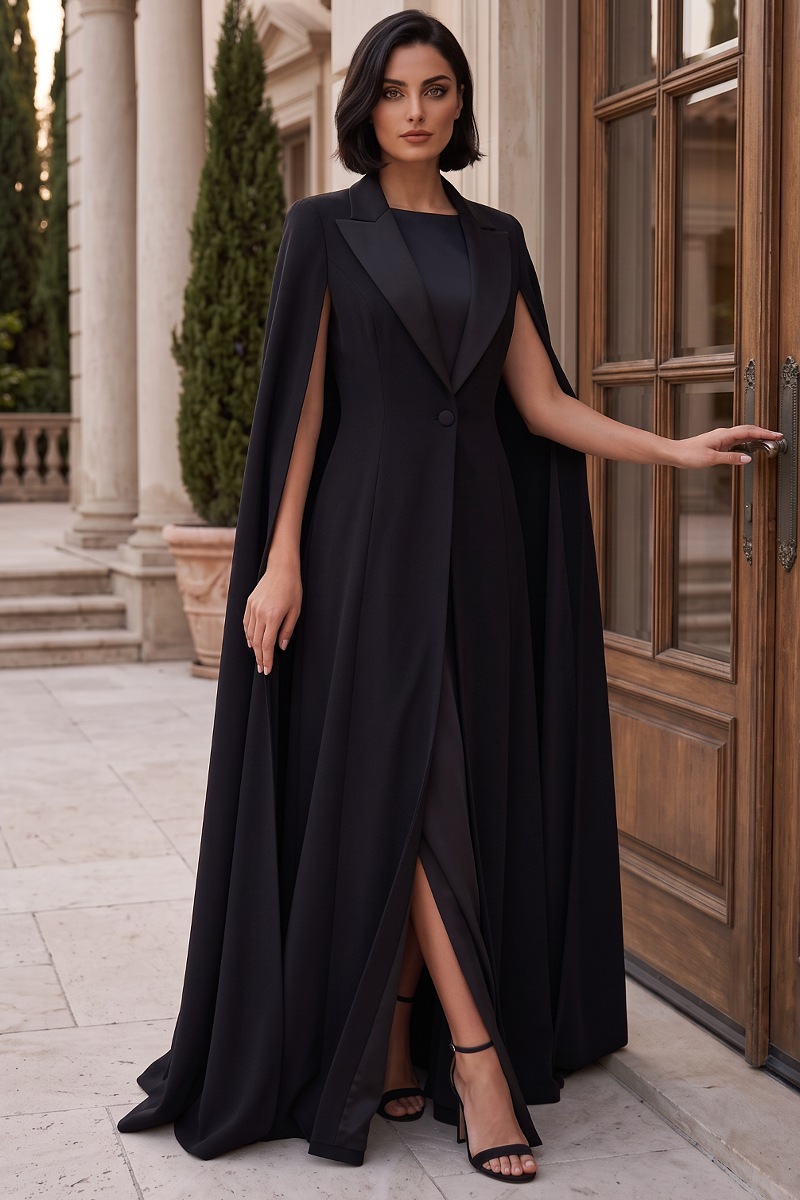 Abaya Luxury premium black crepe 034