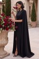 Abaya Luxury premium black crepe 034