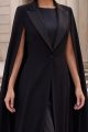 Abaya Luxury premium black crepe 034