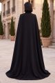 Abaya Luxury premium black crepe 034
