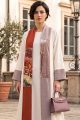Abaya white luxury linen with jaqar 010136