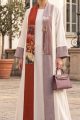 Abaya white luxury linen with jaqar 010136