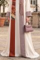 Abaya white luxury linen with jaqar 010136